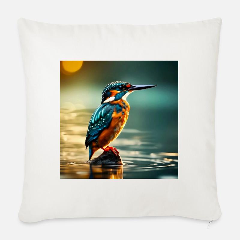 Eisvogel - Sofakissenbezug 45 x 45 cm - Naturweiß
