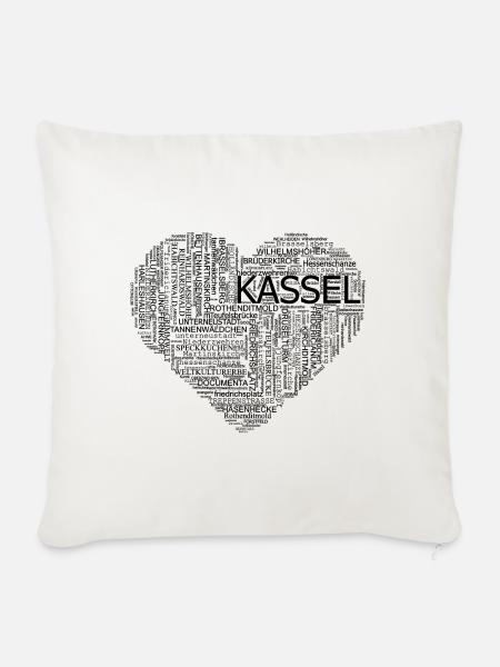 motiv_kassel_herz2 - Sofakissenbezug 45 x 45 cm - Naturweiß