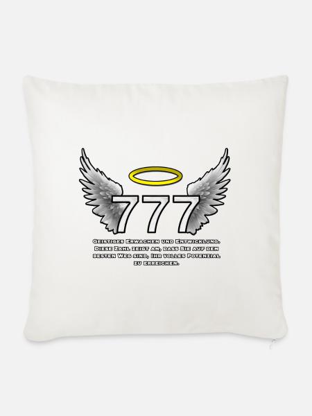 Heilige 777 EngelWings - Sofakissenbezug 45 x 45 cm - Naturweiß