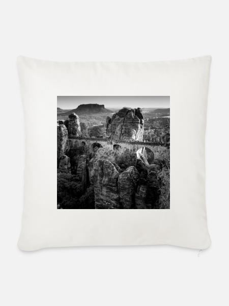 Basteibrücke Sächsische Schweiz Deutschland Poster - Sofakissenbezug 45 x 45 cm - Naturweiß