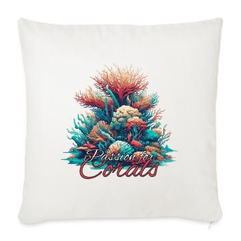Passion pour le cadeau corail - Housse de coussin décorative 45 x 45 cm - blanc nature - Devant