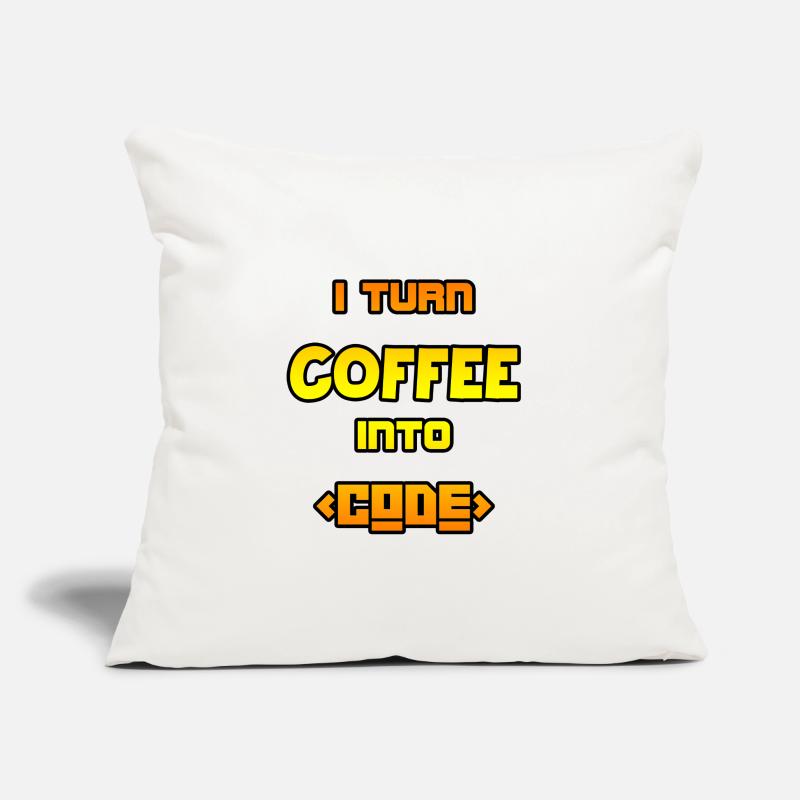Je transforme le café en code Housse de coussin décorative 45 x 45 cm