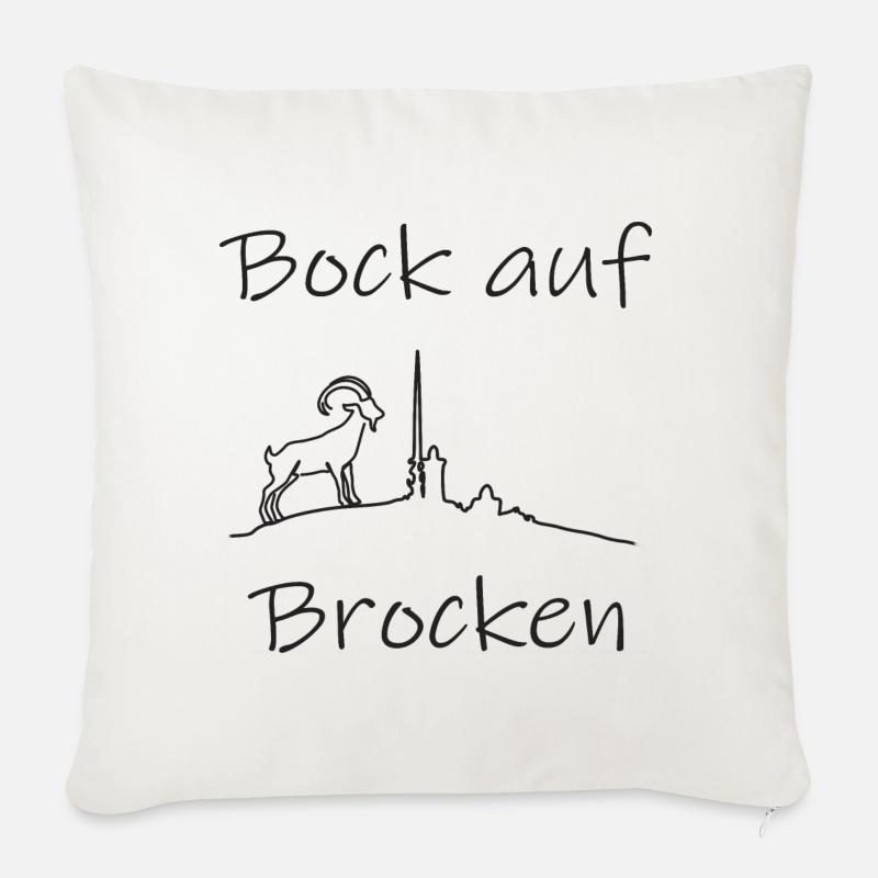 Bock auf Brocken - Harz Brocken Wandern - Sofakissenbezug 45 x 45 cm - Naturweiß 