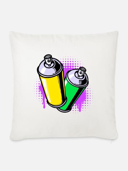 Graffiti Sprayer Kunst Strassenkunst Spraydose - Sofakissenbezug 45 x 45 cm - Naturweiß