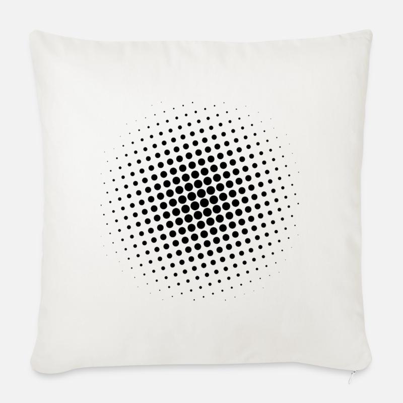 Raster schwarz - Sofakissenbezug 45 x 45 cm - Naturweiß
