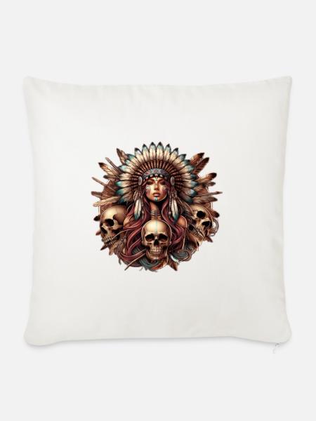 Weisheit der amerikanischen Ureinwohner - Sofakissenbezug 45 x 45 cm - Naturweiß