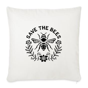 Save the bees - Sofa pillowcase 17,3'' x 17,3'' (45 x 45 cm) - natural white - Front