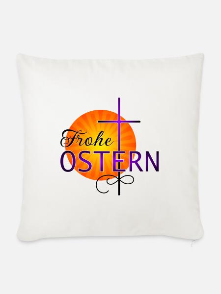Frohe Ostern - Sofakissenbezug 45 x 45 cm - Naturweiß