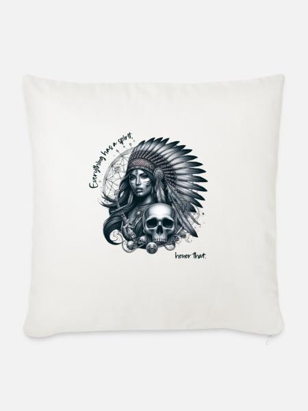 Weisheit der amerikanischen Ureinwohner - Sofakissenbezug 45 x 45 cm - Naturweiß