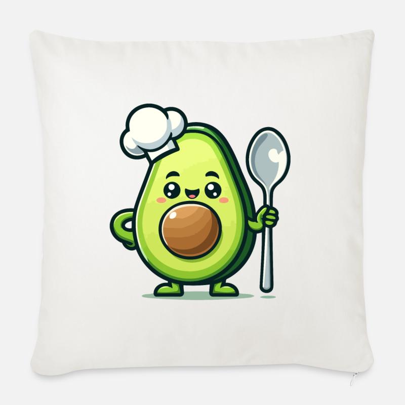 Chefkoch Avocuddle: Das Genie der Gourmet-Guacamole - Sofakissenbezug 45 x 45 cm - Naturweiß 