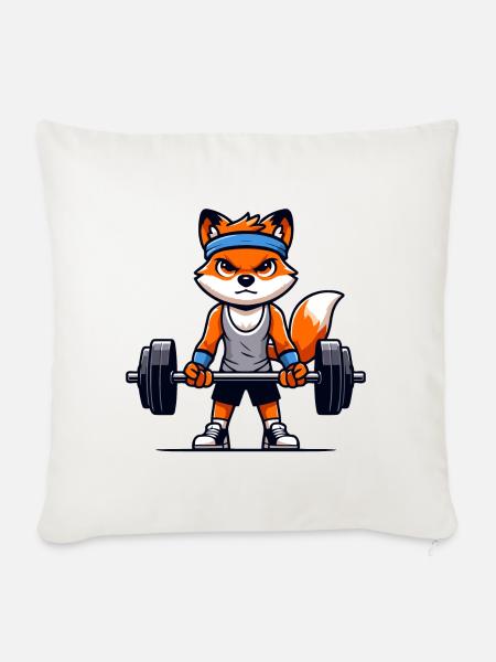 Fit Fox: Pumpeisen mit maßgeschneiderter Intensität - Sofakissenbezug 45 x 45 cm - Naturweiß 
