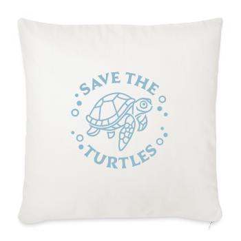 Save the turtles - Sofa pillowcase 17,3'' x 17,3'' (45 x 45 cm) - natural white - Front