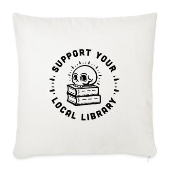Support your local library - Sofa pillowcase 17,3'' x 17,3'' (45 x 45 cm) - natural white - Front