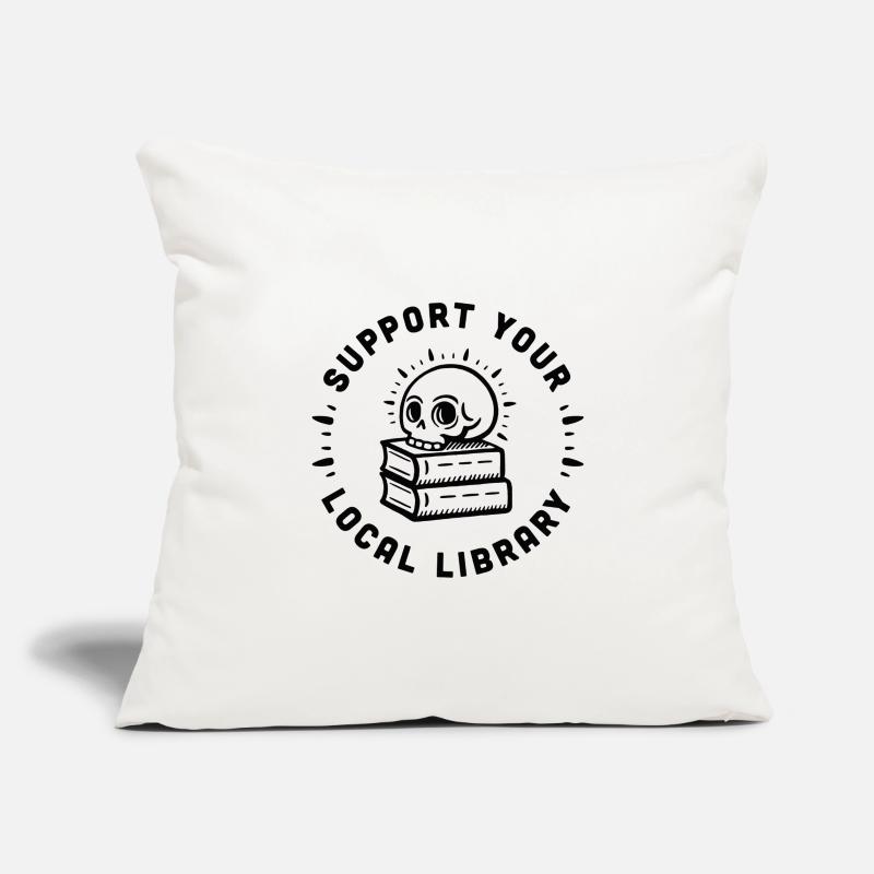 Support your local library Housse de coussin décorative 45 x 45 cm