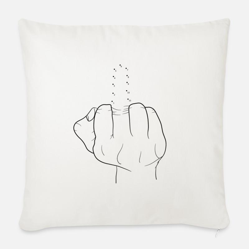 Image du numéro de doigt puant - Housse de coussin décorative 45 x 45 cm - blanc nature