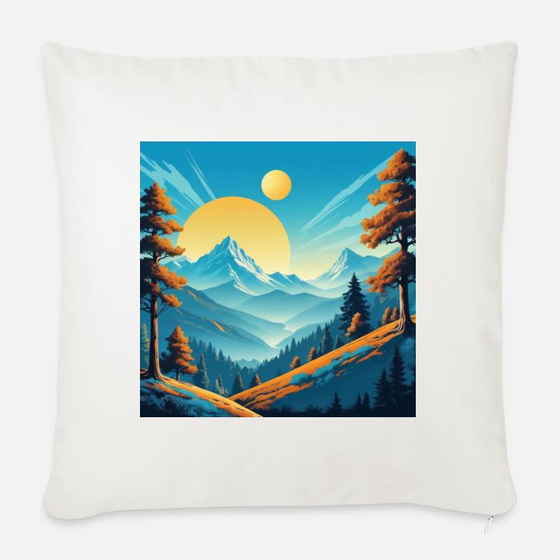 Zwei Sonnen - Sofakissenbezug 45 x 45 cm - Naturweiß 