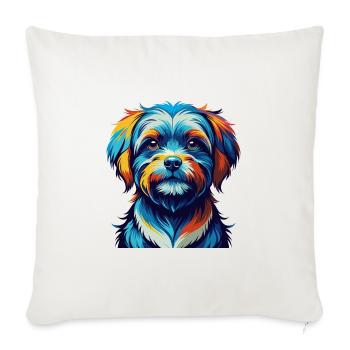 Race de chien maltais Dessin animé coloré Kawaii - Housse de coussin décorative 45 x 45 cm - blanc nature - Devant