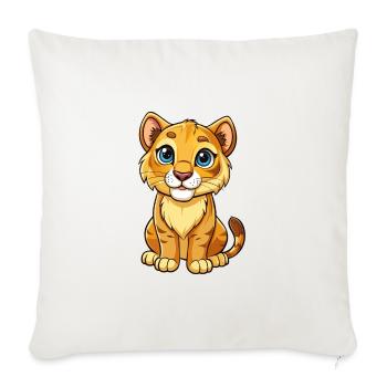 Cougar Cute Cartoon Character Kawaii Clipart - Sofa pillowcase 17,3'' x 17,3'' (45 x 45 cm) - natural white - Front