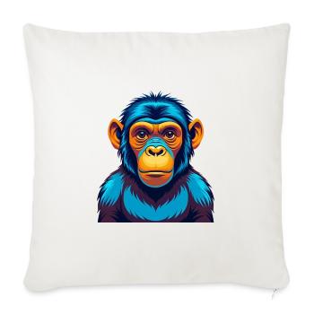 Bonobo Colorful Kawaii Cartoon Character Clipart - Sofa pillowcase 17,3'' x 17,3'' (45 x 45 cm) - natural white - Front