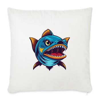 Barracuda Coloré Kawaii Dessin Animé Personnage Animal de compagnie - Housse de coussin décorative 45 x 45 cm - blanc nature - Devant