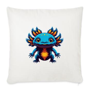 axolotl coloré Kawaii Dessin animé Personnage Clipart - Housse de coussin décorative 45 x 45 cm - blanc nature - Devant