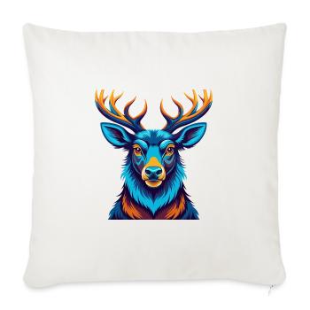 Elk Colorful Kawaii Cartoon Character Clipart - Sofa pillowcase 17,3'' x 17,3'' (45 x 45 cm) - natural white - Front