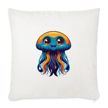Méduse Coloré Kawaii Dessin Animé Personnage Animal de compagnie - Housse de coussin décorative 45 x 45 cm - blanc nature - Devant
