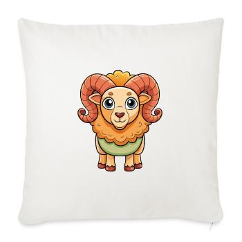 Ram Cute Cartoon Character Kawaii Clipart - Sofa pillowcase 17,3'' x 17,3'' (45 x 45 cm) - natural white - Front