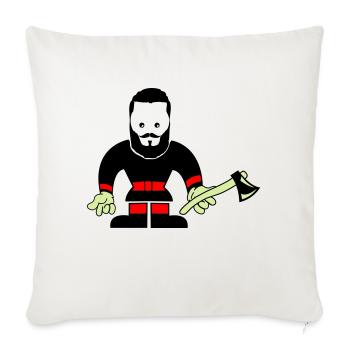 Lumberjack Holzfäller - Sofakissenbezug 45 x 45 cm - Naturweiß  - Vorne