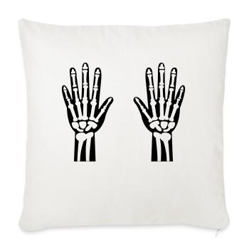 Mains Squelette 01 - Housse de coussin décorative 45 x 45 cm - blanc nature - Devant