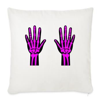 Mains Squelette 02 - Housse de coussin décorative 45 x 45 cm - blanc nature - Devant