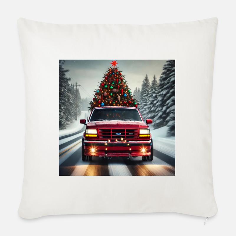 Weihnachten - Sofakissenbezug 45 x 45 cm - Naturweiß 