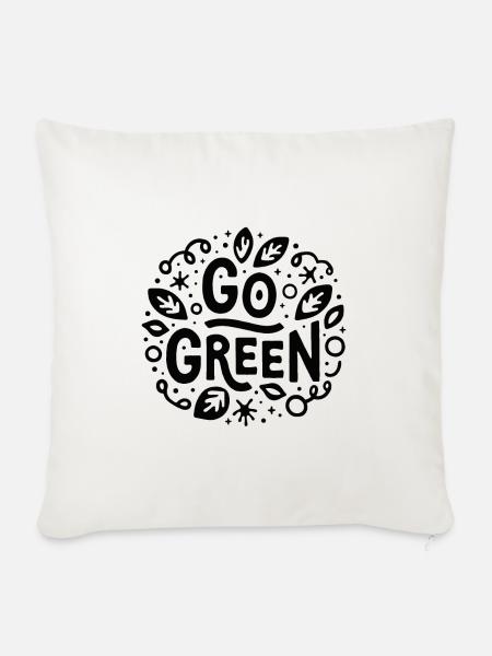 Go green activiste militant écologique - Pudebetræk 45 x 45 cm - naturhvid