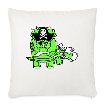 Triceratops Stegosaurus 2 Dinosaure Pirate Dino - Housse de coussin décorative 45 x 45 cm - blanc nature - Devant