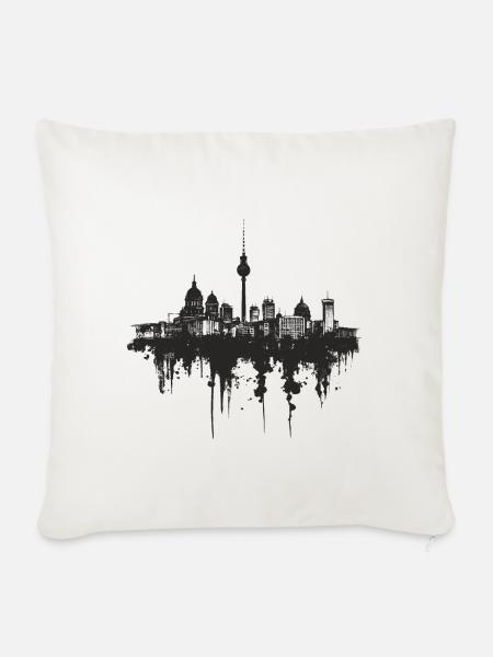 Berlin Skyline - Sofakissenbezug 45 x 45 cm - Naturweiß