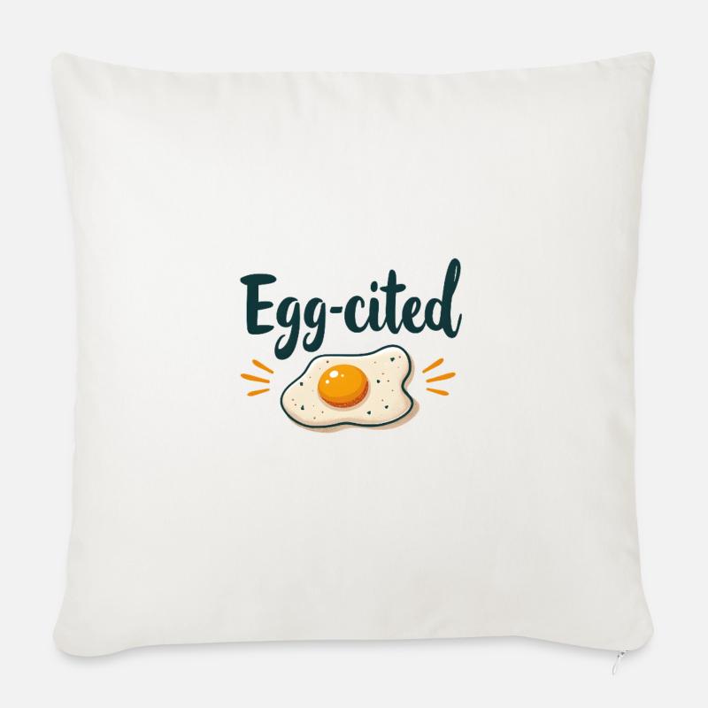 Egg-cited - Sofakissenbezug 45 x 45 cm - Naturweiß 