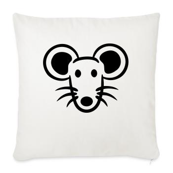Mouse Mouse Cute Little Rat Rodent Friendly - Sofa pillowcase 17,3'' x 17,3'' (45 x 45 cm) - natural white - Front