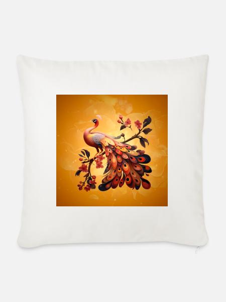 Eleganz in Federn - Sofakissenbezug 45 x 45 cm - Naturweiß 