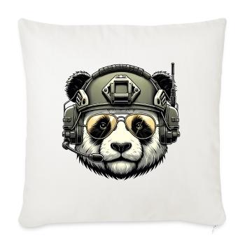 Panda Military Army Design - Housse de coussin décorative 45 x 45 cm - blanc nature - Devant