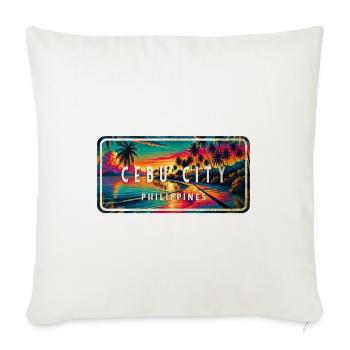 Cebu City – Tropical Retro Sign - Sofa pillowcase 17,3'' x 17,3'' (45 x 45 cm) - natural white - Front