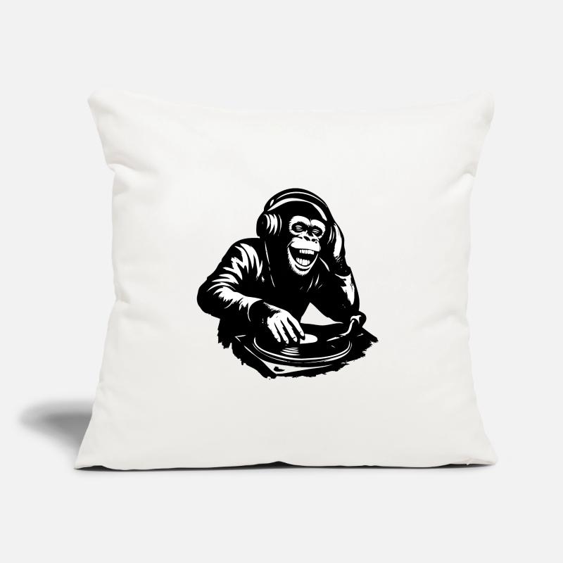 DJ The Monkey Danse à la Banksy Housse de coussin décorative 45 x 45 cm
