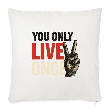 You only live vintage once - Sofa pillowcase 17,3'' x 17,3'' (45 x 45 cm) - natural white - Front