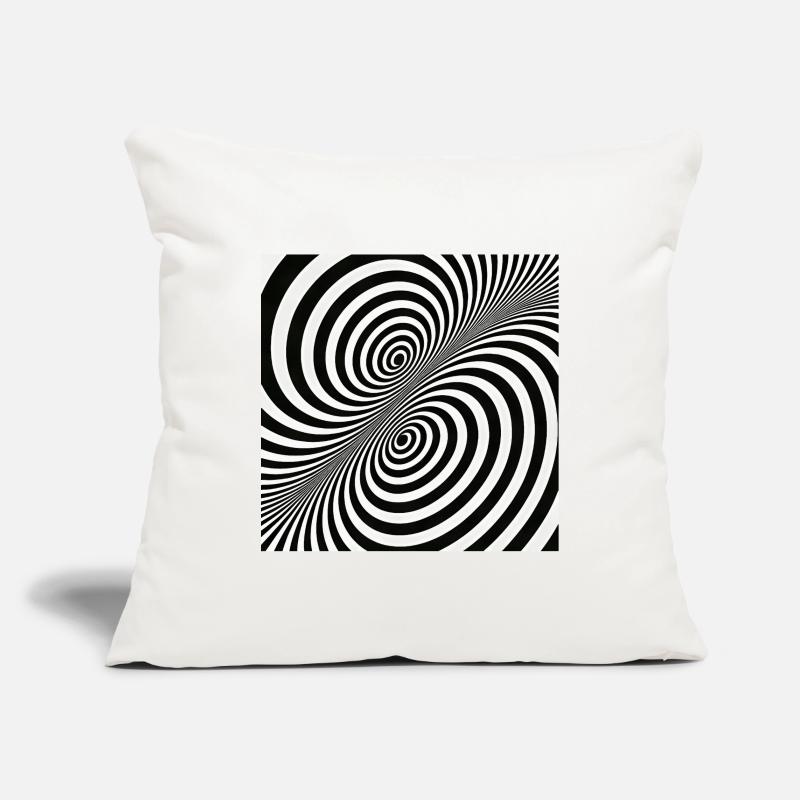 Optical Illusion Spiral Pattern in Black and White Sofa pillowcase 17,3'' x 17,3'' (45 x 45 cm)