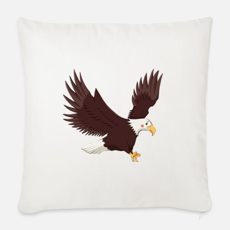 Adler - Sofakissenbezug 45 x 45 cm - Naturweiß 