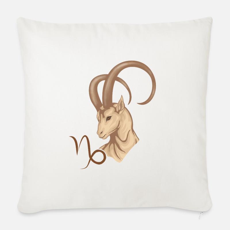Sternzeichen Steinbock - Sofakissenbezug 45 x 45 cm - Naturweiß 