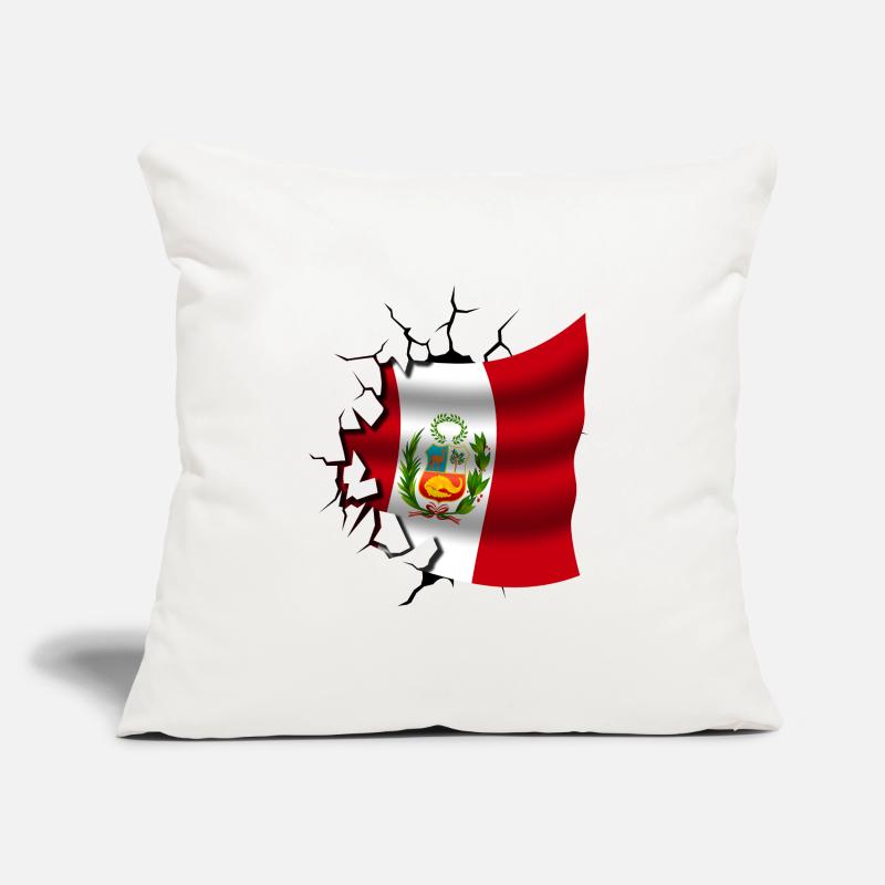 Drapeau du Pérou - Pérou - Drapeau Broken Design Housse de coussin décorative 45 x 45 cm