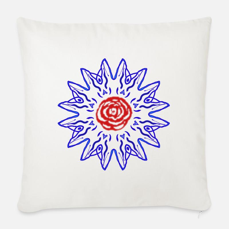 Rose dans le soleil bleu - Housse de coussin décorative 45 x 45 cm - blanc nature