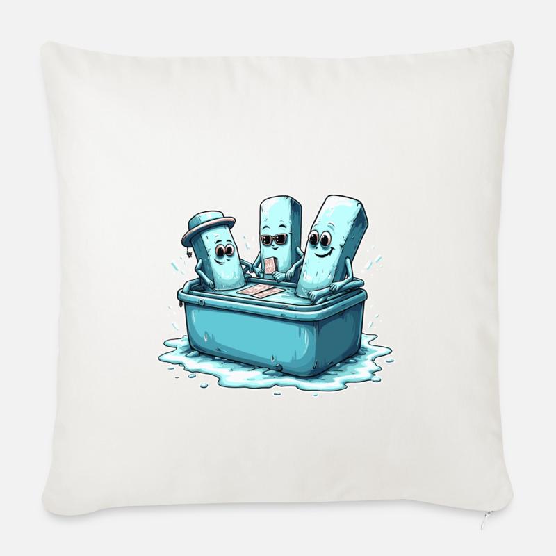 Icecube Lolly Pool Party Design - Sofakissenbezug 45 x 45 cm - Naturweiß 