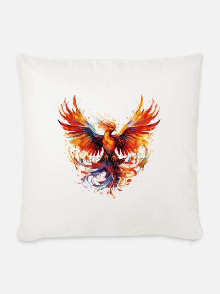 Phönix Phoenix Feuer Flammen Vogel Mythologie - Sofakissenbezug 45 x 45 cm - Naturweiß 