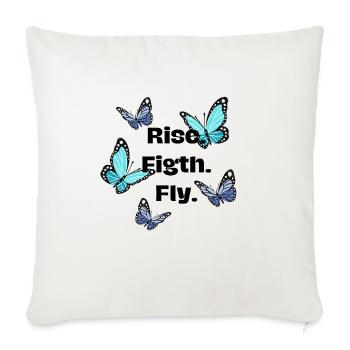 Se lever. Se battre. Mouche - Papillon - Housse de coussin décorative 45 x 45 cm - blanc nature - Devant